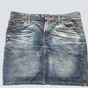 Vintage denim mini skirt